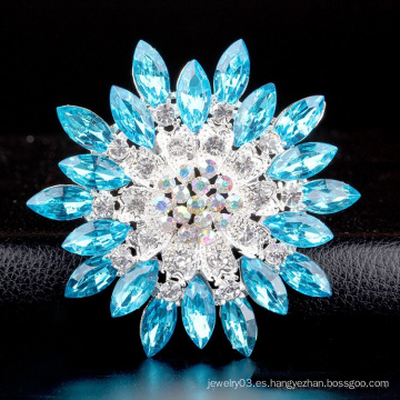 China al por mayor fashional rhinestone flor broche Corea para las invitaciones de la boda